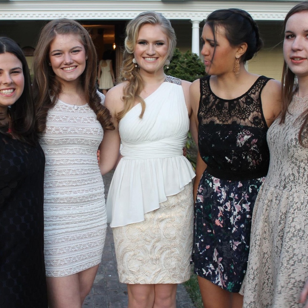 One shoulder evening dress